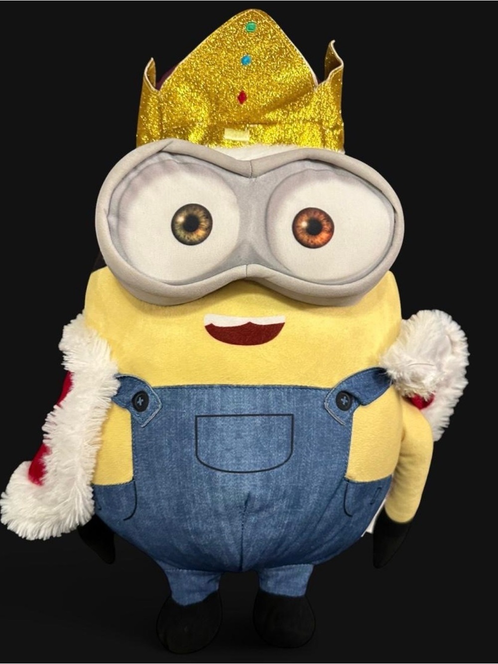 Royal Yellow Plush King Character with Denim Overalls